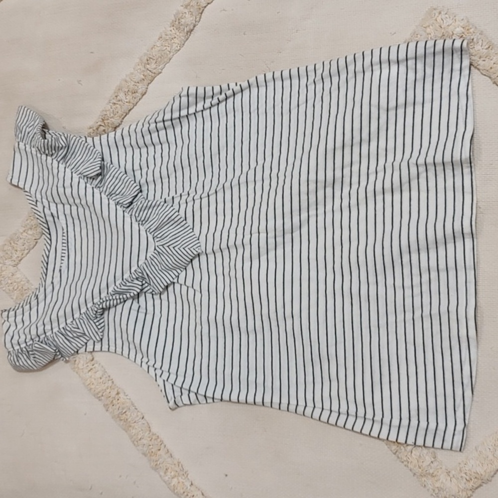 Maeve Black and White Striped Top